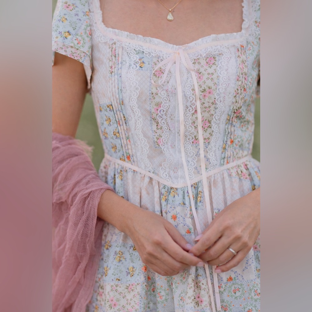 JessaKae Patchwork Floral & Lace Megan Midi Dress, 1X, NWT! - Picture 3 of 15